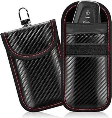 Carbon Fiber Faraday Bag for Car Keys (2 Pack) - RFID Signal Blocking Pouch, Ant