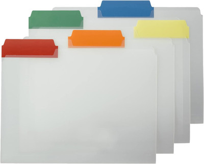 Poly File Folder, Colored 1/3-Cut Tab, Letter Size, Assorted Colors, 25 per Box