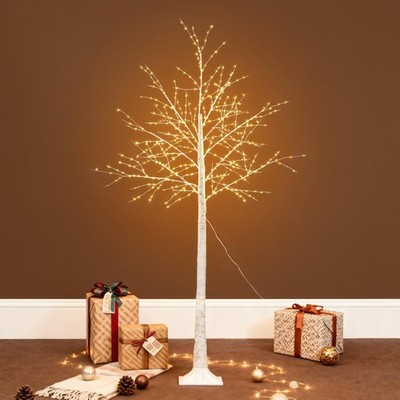 6FT White Firefly Tree with Lights - Lighted Firefly Tree with 400 Warm White LE