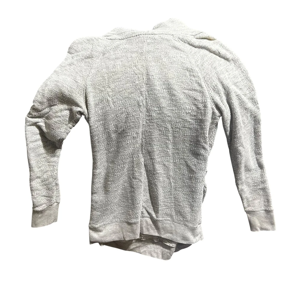 Pullover de maternidad Liz Lange gris jaspeado manga larga fruncido para mujer talla M” Foto 2 de 3