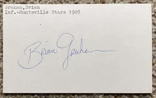 Brian Graham signed card - Minors -A's Brewers orgns -