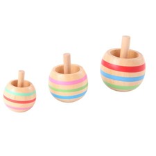 2X(3pcs Wooden   Top Kids Toy 3 Sizes for Children Above 3 Years Old K6W5)5459