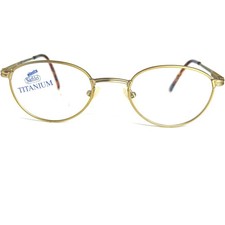 Safilo Elasta Titanium 532 PF6 Eyeglasses Gold Oval Frames Italy 140mm Vintage