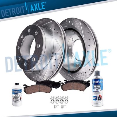 Front Drilled Rotors Ceramic Brake Pads Kit for 2011 2012 F-450 F-350 Super Duty