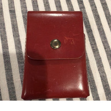 Red Leather Coin Purse Wallet Snap Closure Classic Everyday Adult Unisex