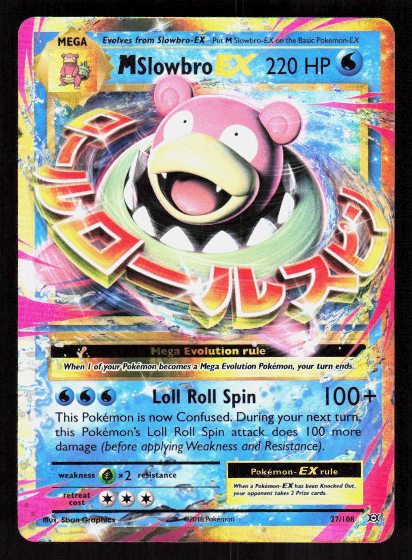 Pokemon M Slowbro EX 27/108 EX Rare Holo Evolutions (LP)