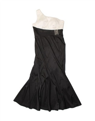 Ever Pretty Damen One-Shoulder-Maxikleid UK 14 Large schwarz Colourblock AO08