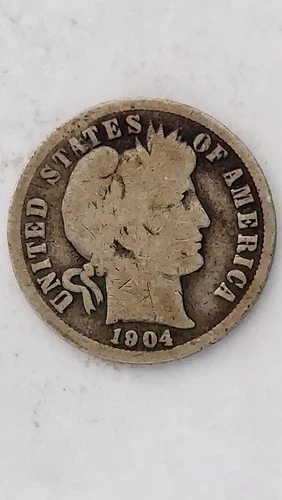 1904-P United States Barber Head Dime