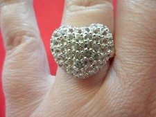 White Topaz Heart Shaped Ring in 925 Sterling Silver-Size 8-2.50 Carats