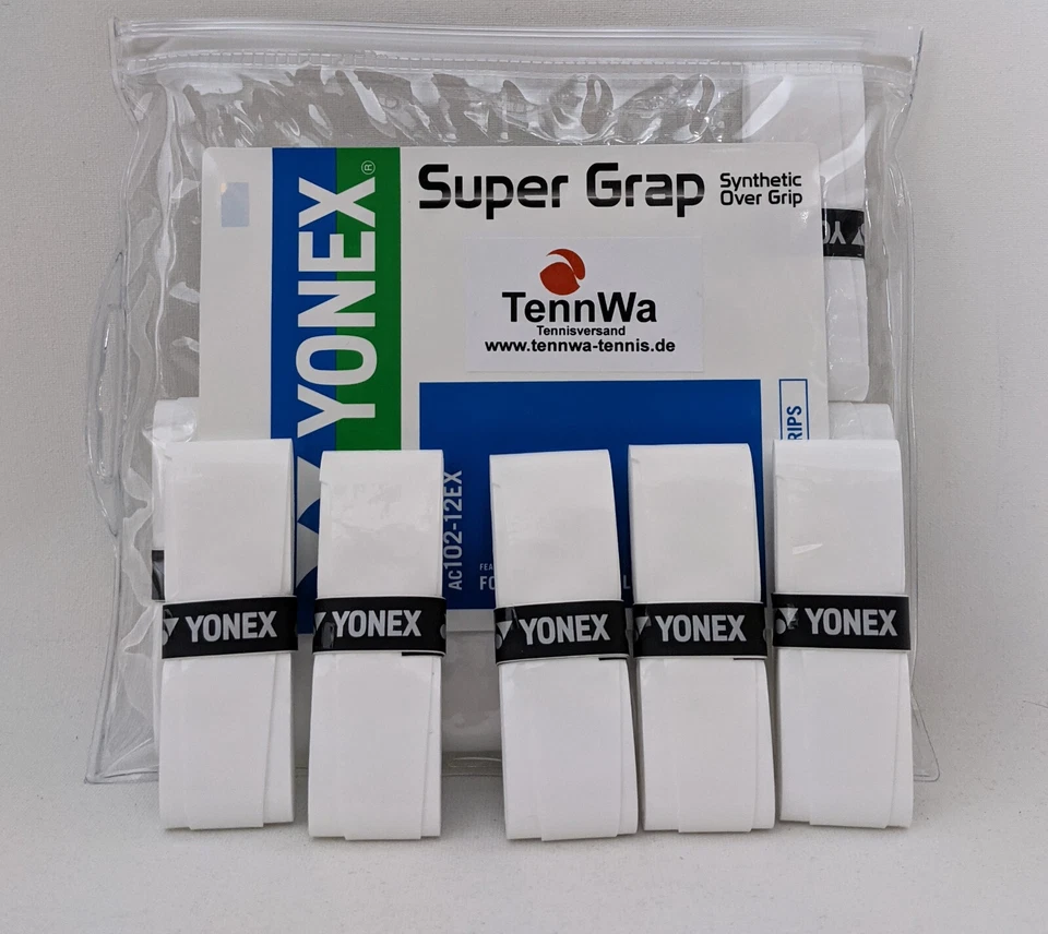 5er Pack YONEX SUPER GRAP Overgrip weiß, das TOP-Griffband der Profis - Bild 1 von 1