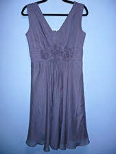 The Limited Event Cocktail Dress Sz6 Shimmering Pewter Fit & Flare Tea Length