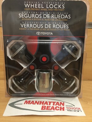 GENUINE TUNDRA, SEQUOIA & LAND CRUISER BLACK ALLOY WHEEL LOCKS PT276