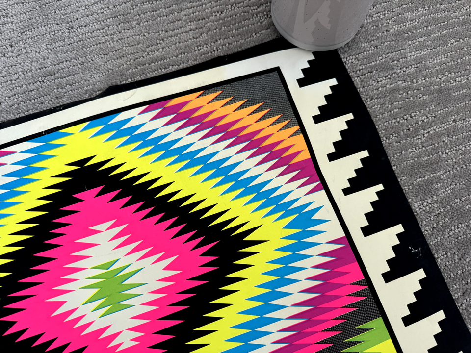 Vintage 1970s NAVAJO OP PSYCHEDELIC BLACKLIGHT POSTER By A