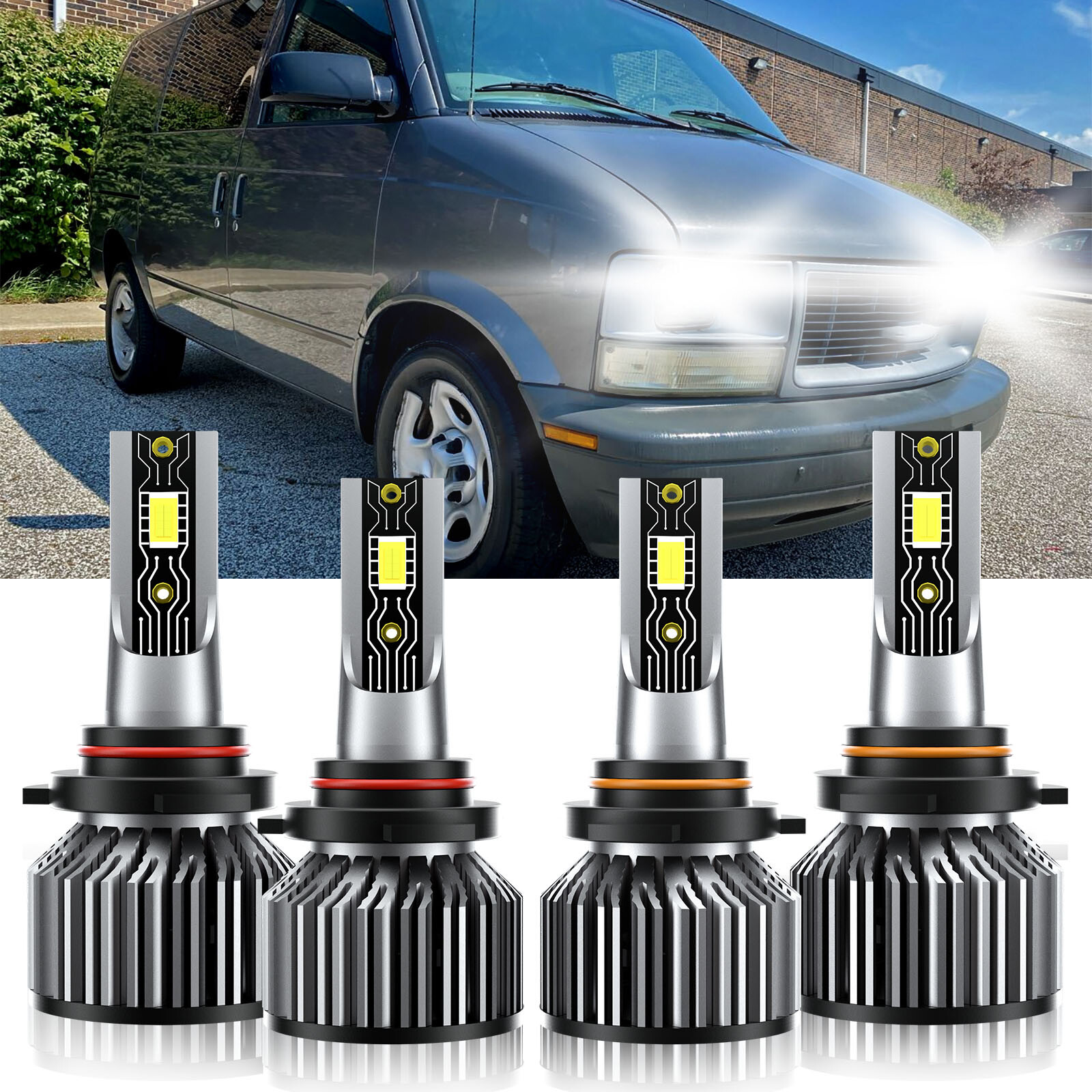Combo 9005+9006 LED Headlight Bulbs Kit High Low Beam For GMC Safari 1995-2005