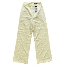 Nasty Gal NWT 'Suits You Wide-Leg' Pants Women Sz 4 Lemon Yellow Flare Retro