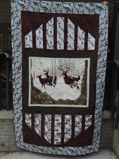 Reflections Real Tree Winter Deer Quilt 54x86