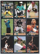 1994 LEGENDS SPORTS Uncut 9-Player Sheet - Walter Payton; Dan Fouts; Bill Walton