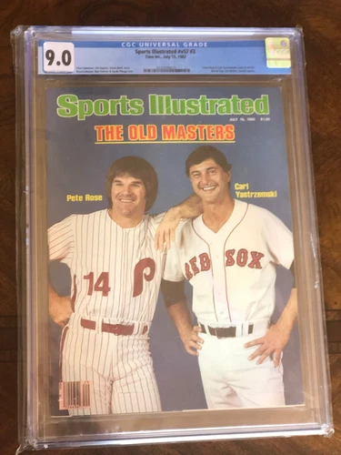 Sports illustrated 1982 Carl Yastrzemski Pete Rose CGC 9.0