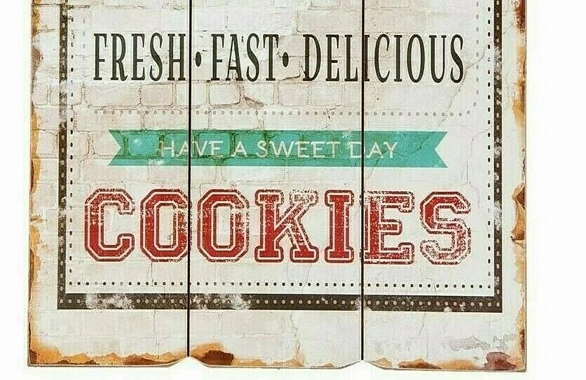 Clayre & Eef Schild Hängeschild Reklameschild Kekse Cookies 30 x 60 x 2 cm MDF - Bild 3 von 3