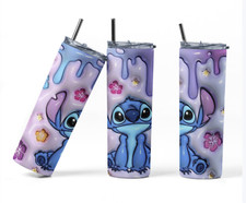 Stitch Coffee Cup Mug Tumbler 20oz with lid and straw