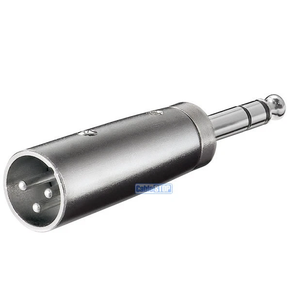 STEREO 6.35mm 1/4" Male Jack Plug to 3 Pin XLR Male Amp Mic Audio Cable Adapter
