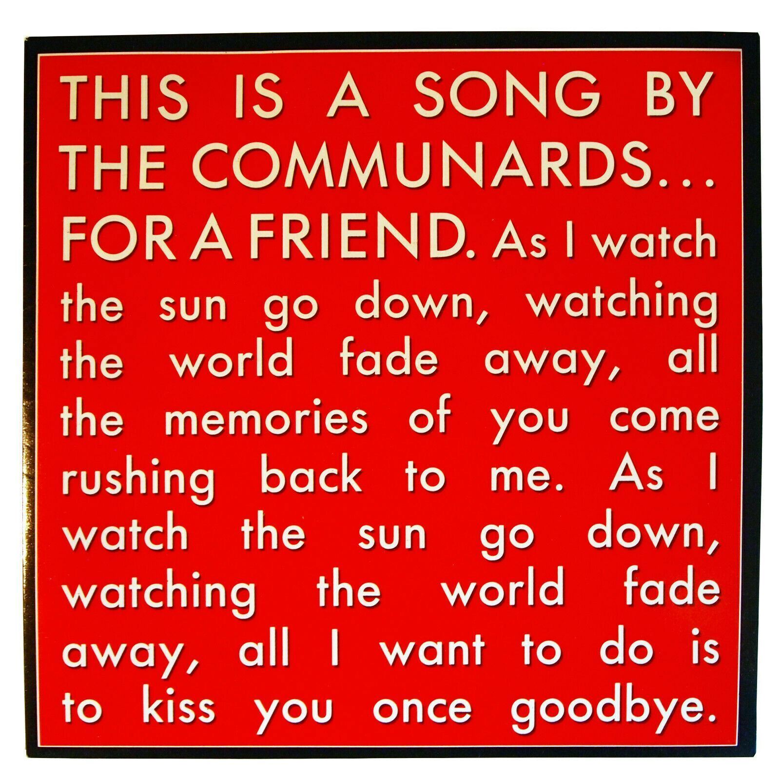 The Communards : For A Friend 7" single (1988 London) uk Somerville Bronski Beat