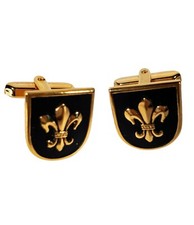 Men's Fleur de Lis Gold Tone Cuff Links
