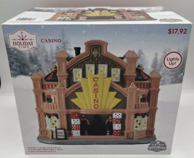 Holiday Time Vintage Victorian 2023 Casino Ceramic House Christmas Holiday Decor