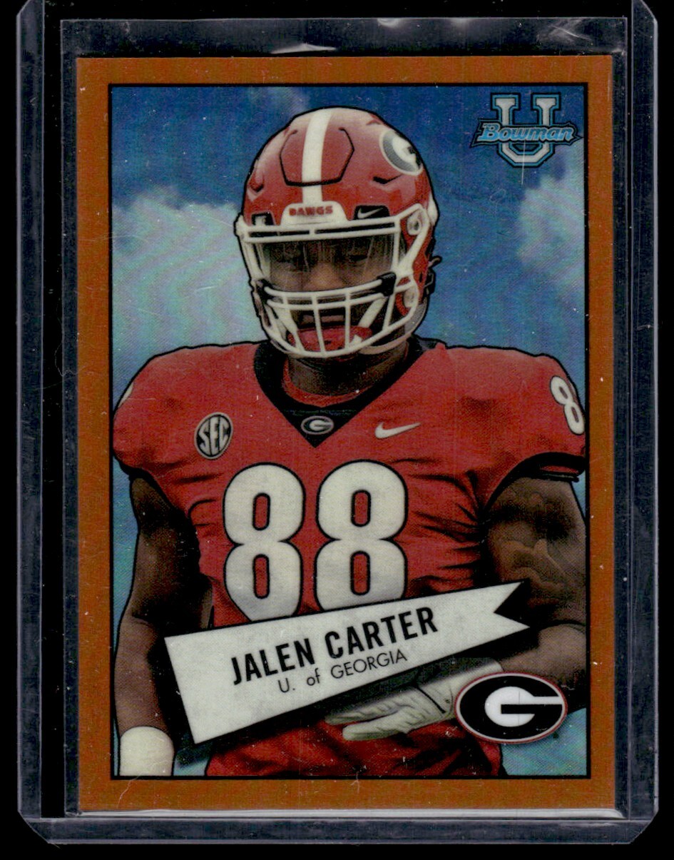 2022 BOWMAN UNIVERSITY CHROME 1952 RETRO ORANGE REFRACTOR JALEN CARTER 22/25