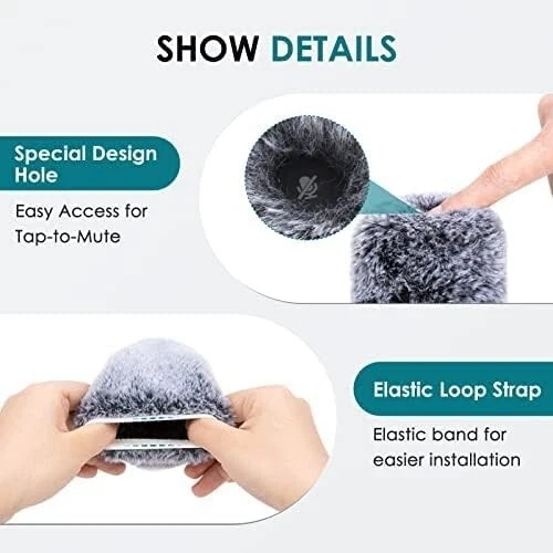 QuadCast S Pop Filter with Furry Microphone Windscreen Muff - Microphone Cover - Picture 4 of 6