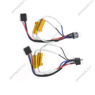 2X H4 Headlight LED Decoder Einzelne Widerstandsleitung Load Resistor 50 8RJ