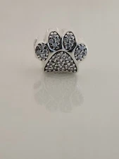AUTHENTIC PANDORA SPARKLING PAW PRINT CHARM #791714CZ