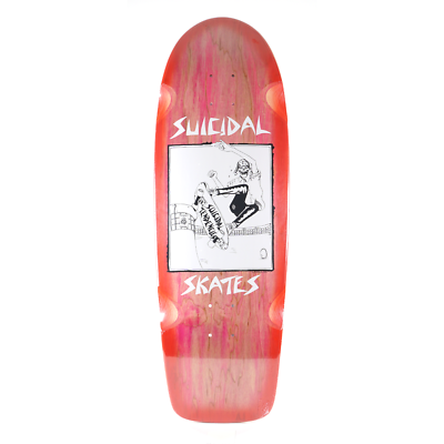 Suicidal Skates 70s Rider Shape Pool Skater Red Fade OG Shape