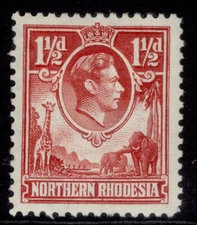 NORTHERN RHODESIA GVI SG29, 1½d carmine-red, M MINT. Cat £50.