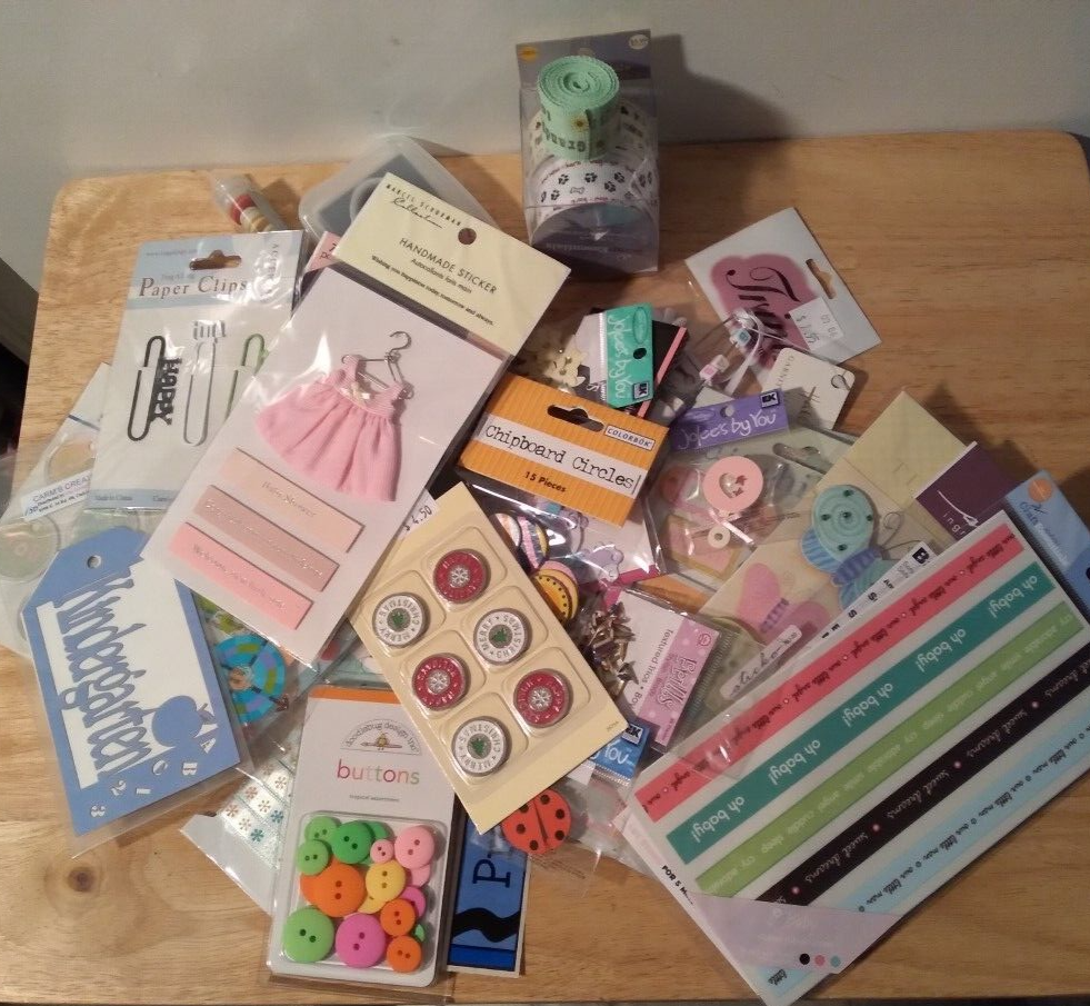 Lot of Scrapbooking Card Making Supplies = Metal Embellishments 3D