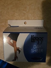 LEGGS day Sheer Pantyhose Size Q Off Black 1pr. Control Top Nylon DG0004OF. NEW