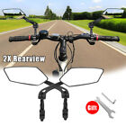 <!--F#f_0-->2x Bicycle Bike Cycle Handlebar Rear View Mirrors Rearview Rectangle Back Mirror<!--F/-->