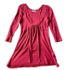 Michael Stars Babydoll Top One Size OS Plunge V-neck Rose Casual Lightweight