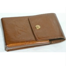 Louis Vuitton Vernis Cigarette Case Pouch Bronze Brown N91156 Japan Authentic