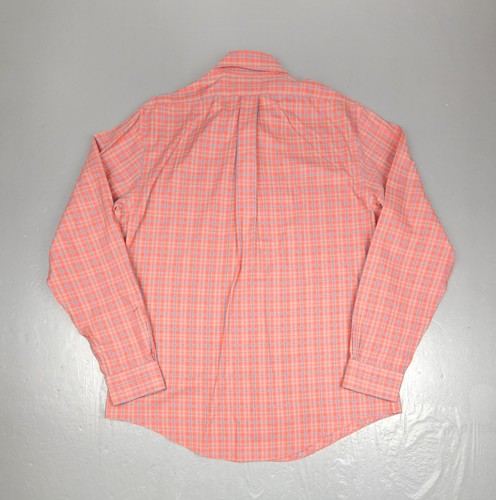 Brooks Brothers 346 Button Down Shirt Mens Large Plaid Non-Iron Orange Supima - Picture 6 of 6