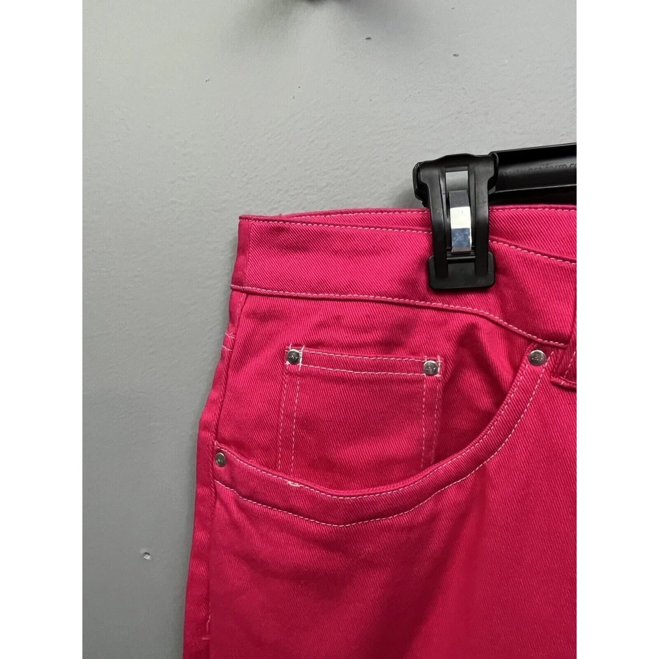 Женские эластичные джинсы Jones New York 16 розовые саржевые джинсы на шнуровке укороченные лодыжки - Изображение 3 из 4