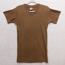 Vintage Fruit of the Loom Brown Single Stitch Undershirt Small USA Made