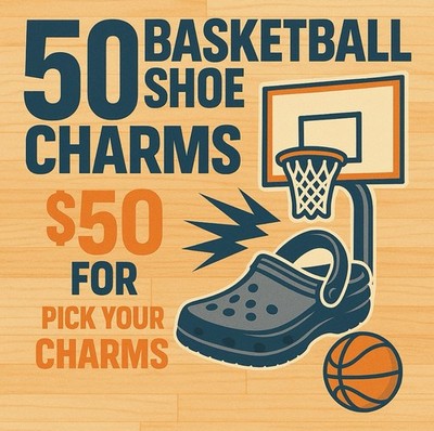 NBA Basketball For Crocs Shoe Charms Jibbitz 50 Pieces Set Lot Bulk