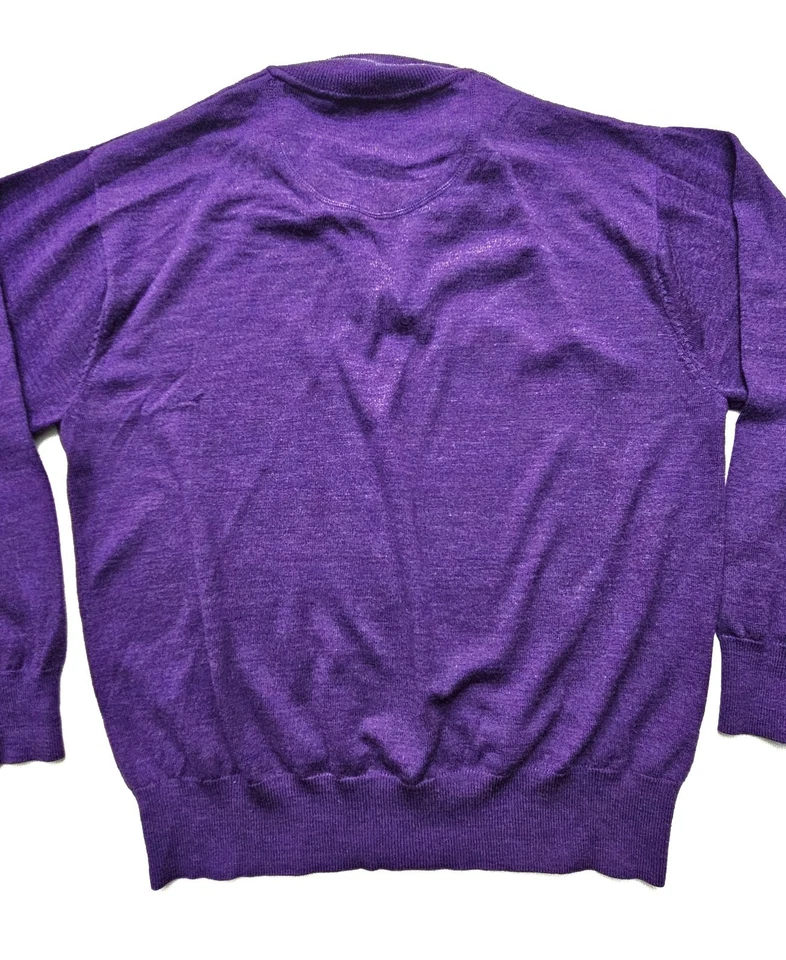 Suéter de lana Orvis para hombre con cremallera en cuarto - talla grande - ribete de cuero Foto 3 de 4