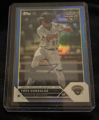 #ad #ad 2023 Topps Pro Debut Blue Foil Auto 150 Tres Gonzalez #PD 191 $1.99