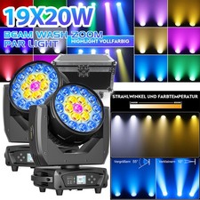 380W Moving Head Stage Light LED RGBW Zoom Beam Wash Lighting DMX Disco w/Case