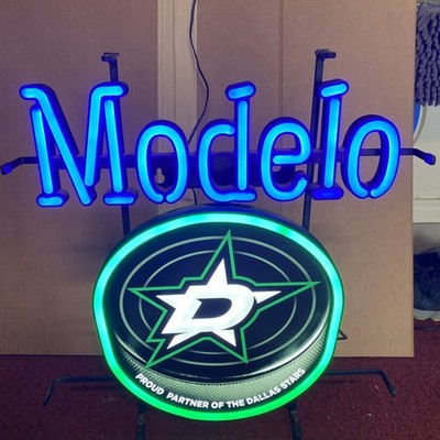 Dallas Stars NHL Modelo Beer Bar LED Lighted Light Sign 