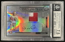 2005 Absolute Joe Montana Tools of the Trade Black Patch Auto #/25 BGS 7.5/10