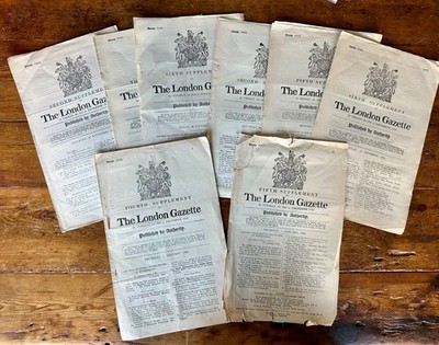 8x Beilagen zur London Gazette; Nov 1919 - Jan 1920 *Auszeichnungen, Zitate*