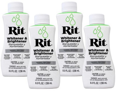 Rit Dye Liquid Fabric Dye, 8 oz, Whitener & Brightener - 4 Pack